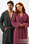 Venora |   Cotton Unisex 2-Piece Ribbed Hooded Bathrobe Set |   Bathrobe |   Ultra Soft |   Bathrobe Set |   Dowry - 2