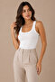 Women's Square Neck Wide Strap 100% Cotton Camisole Basic Undershirt White - 2