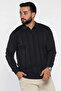 Polo Neck Patterned Men's Knitwear Sweater - 2