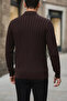Polo Neck Patterned Men's Knitwear Sweater - 2