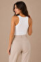 Women's Square Neck Wide Strap 100% Cotton Camisole Basic Undershirt White - 4