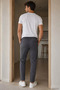 Men's Jogger Pants with Elastic Waist and Ties - 5