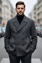 Men's Inner Lined Double Pocket Cashmere Coat - 2