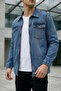 Men's Front Zipper Jean Denim Jacket - 5