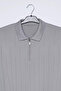 Men's Polo Collar Half-Zip Self-Patterned Knitwear Sweater - 3