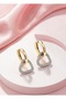 Heart Shaped Dangle Stone Earrings