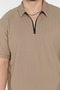 Men's Polo Collar Half Zipper T-Shirt - 4