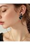 Half Flower Figured Enamel Earrings - 2