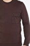 Crew Neck Men's Sweatshirt with Pockets - 4