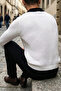 Men's Self-Patterned Polo Collar Knit Sweater - 2