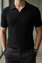 Polo Collar Patterned Men's Knitwear T-Shirt