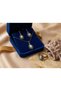 Bronze Women's Copper Women's Jewelry Set Turquoise Stone Curly Drop Vintage Necklace Earrings Ring Set - 5