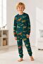 Boy's 100% Cotton Oil Dinosaur Pattern Pajama Set - 2