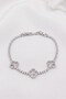 Clover Detailed Waterway Model Silver Color Stainless Steel Women's Bracelet
