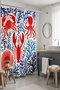 Bathroom Curtain, Red Crab and Octopus Patterned Shower Curtain, Bathtub Curtain 175X200Cm - 5