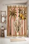 Bathroom Curtain, Pink Palm and Lemon Patterned Shower Curtain, Bathtub Curtain 175X200Cm