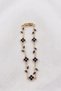 Navy Blue Clover Model Zircon Stone Gold Color Stainless Steel Women's Bracelet - 5