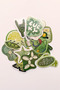 Green Color Themed Hologram Stickers 21 Pieces Sticker Pack Waterproof Laptop Thermos Phone Sticker Set - 3