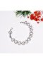 Women's Silver Color Zircon Stone Stylish Bracelet with Consecutive Heart Figures