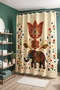 Bathroom Curtain, Ethnic Floral Elephant Patterned Shower Curtain, Bathtub Curtain 175X200Cm - 4