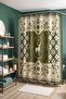 Bathroom Curtain, Green Deer and Flowers Patterned Shower Curtain, Bathtub Curtain 175X200Cm - 4