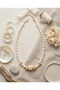 Natural Stone Women's Necklace Real Pearl Steel Gold Detailed Vintage Bohemian Jewelry - 5