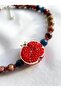 Natural Stone Fruit Necklace with Pomegranate Figure - 3