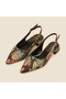 Valley Ethnic Pattern Short Thick Heeled Shoes - 4