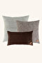3-Piece Filled Brown Blue Throw Pillow Set