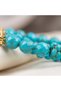 Natural Stone Women's Necklace Turquoise Turquoise Stone Choker Chocker Steel Gold Detailed Vintage Bohemian Jewelry - 4