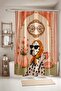 Bathroom Curtain, Brown Cat Pattern Shower Curtain with Scarf, Bathtub Curtain 175X200Cm