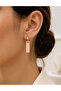 Rose Rectangular Dangle Steel Earrings - 3