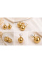 Gold Pearl Detailed Dangle Ball Earrings - 2