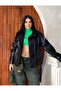 High Collar Belted Trench Coat - 4