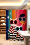 Bathroom Curtain, Striped Cats with Glasses Patterned Shower Curtain, Bathtub Curtain 175X200Cm - 3