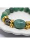 Green Agate Aventurine and Jade Natural Stone Combination 316L Steel Gold Detailed Antique Design Women's Flexible - 4