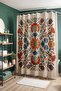 Bathroom Curtain, Embroidered Flowers Patterned Shower Curtain, Bathtub Curtain 175X200Cm - 4
