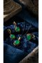 Bronze Women Copper Women Jewelry Set Green Chalcedony Vintage Necklace Earrings Ring Set - 5