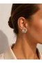 Silver Color Spiral Formed Earrings