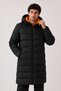Men's Long Puffer Coat - Parka, Wind and Water Resistant, Orange Lining, Hooded, Winter Coat - 5