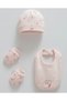 Caramell 100% Cotton Premium Cherry Baby Girl Beanie & Bib Set with Gloves Gift Boxed