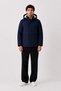 Men's Navy Blue, Detachable Fur Hooded, Water and Wind Resistant Oxford Fabric Winter Coat