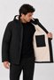 Men's Black, Plush Lined, Removable Hood, Wind and Water Resistant, Winter Coat-Overcoat-Parka - 5
