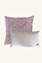 Pink Ecru Striped Patterned 2-Piece Filled Throw Pillow Set