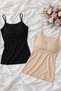 Cotton Padded Athlete's Undershirt, Comfortable for Use Without Bra, Daily Athlete's Undershirt, Black & Beige (Nude), 2-Piece Lycra - 7