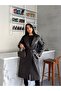 New Season Women's Oversized Leather Trench Coat - 2