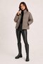 Women's Mink, High-Collar Short Puffer Coat – Padded, Zippered, Water-Resistant - 4