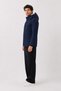 Men's Navy Blue, Detachable Fur Hooded, Water and Wind Resistant Oxford Fabric Winter Coat - 3