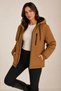 Women's Tan, Plush Lined, Hooded Water and Wind Resistant, Winter Coat & Parka - 5