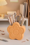 Flower Daisy Design Desktop Organizer Pen Holder 12cm A+ Quality Plastic - Mustard